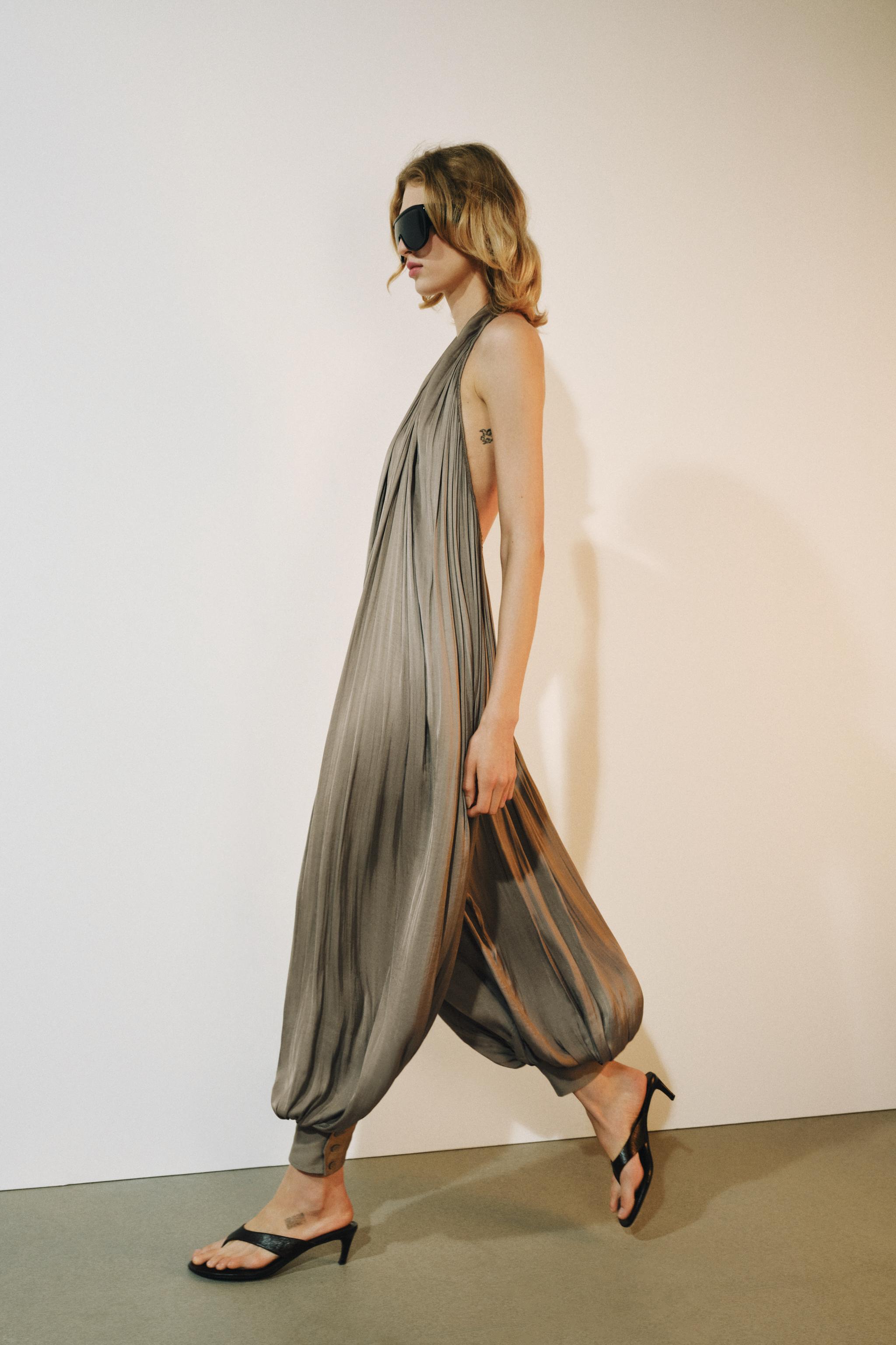 ZW COLLECTION SATIN HALTER JUMPSUIT